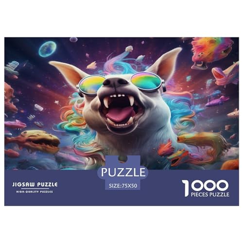 1000 Teile Puzzle Hund für Erwachsene Kinder Holzpuzzle Lernspielzeug 1000 Teile (75x50cm) von ZEBWAY