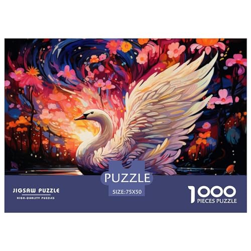 1000 Teile Puzzle für Erwachsene, Kunsttiere, Flamingos, Puzzlesets für Familien, Holzpuzzles, Brain Challenge Puzzle, 1000 Teile (75 x 50 cm) von ZEBWAY