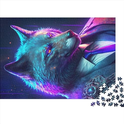 1000 Teile Puzzle für Erwachsene Boss Wolf im Anzug Puzzlesets für Familien Holzpuzzles Brain Challenge Puzzle 1000 Teile (75 x 50 cm) von ZEBWAY