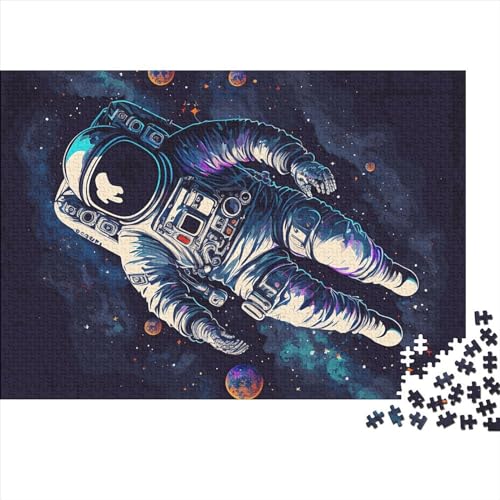 1000 Teile Puzzles Astronaut im Weltraum Holzpuzzles Herausforderndes Spiel Quadratische Puzzles für Erwachsene und Kinder 1000 Teile (75 x 50 cm) von ZEBWAY