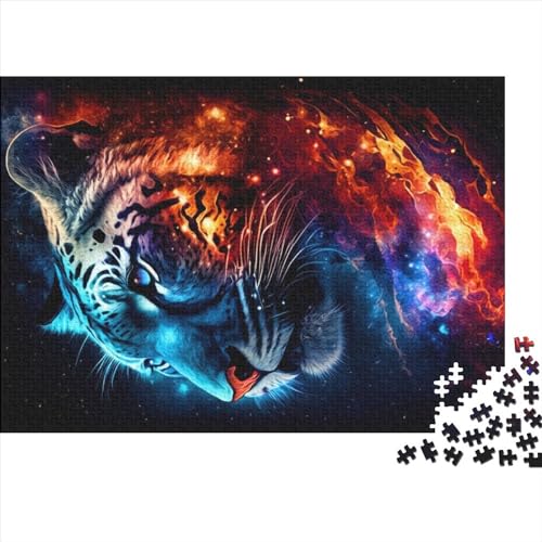 1000 Teile Puzzles Tiger Holzpuzzles Anspruchsvolles Spiel Quadratische Puzzles für Erwachsene und Kinder 1000 Teile (75 x 50 cm) von ZEBWAY