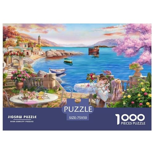 1000 Teile Seezeit-Puzzle für Erwachsene und Kinder, kreatives rechteckiges Puzzle, Holzpuzzle, lustiges Lernspielzeug, 1000 Teile (75 x 50 cm) von ZEBWAY