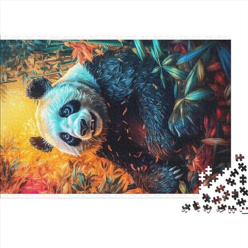 1000 Teile kreative Puzzles, Kunst-Panda-Tiere, Geschenk-Puzzles, rechteckiges Puzzle-Spielzeug für Erwachsene, 1000 Teile (75 x 50 cm) von ZEBWAY