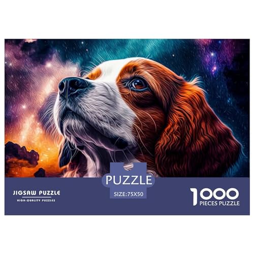 1000 Teile kreatives Puzzle, Beagle-Geschenk-Puzzle, rechteckiges Puzzle-Spielzeug für Erwachsene, 1000 Stück (75 x 50 cm) von ZEBWAY