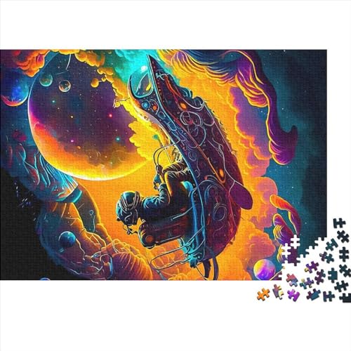 1000-teiliges Puzzle, Astronaut im Weltraum, Puzzle für Erwachsene, Holzpuzzle, Lernspiel für Erwachsene, Kind, 1000 Teile (75 x 50 cm) von ZEBWAY