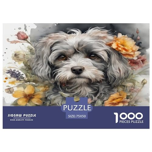 1000-teiliges Puzzle, Hundeblume, für Erwachsene, Kinder, Holzpuzzle, Lernspielzeug, 1000 Teile (75 x 50 cm) von ZEBWAY