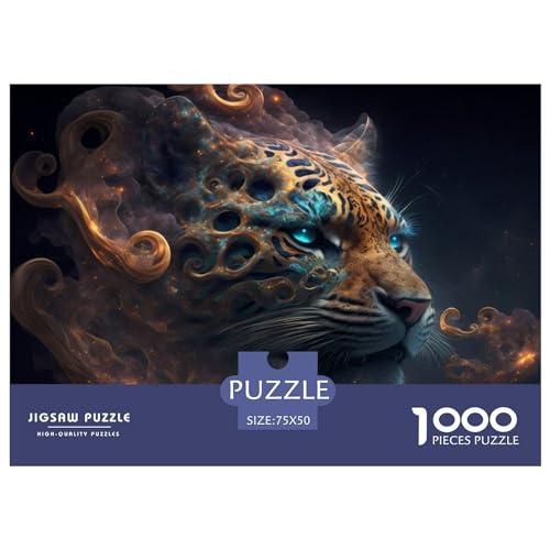 1000-teiliges Puzzle, Tier-Tiger-Puzzles für Erwachsene, Holzpuzzle, Lernspiel für Erwachsene und Kinder, 1000 Teile (75 x 50 cm) von ZEBWAY