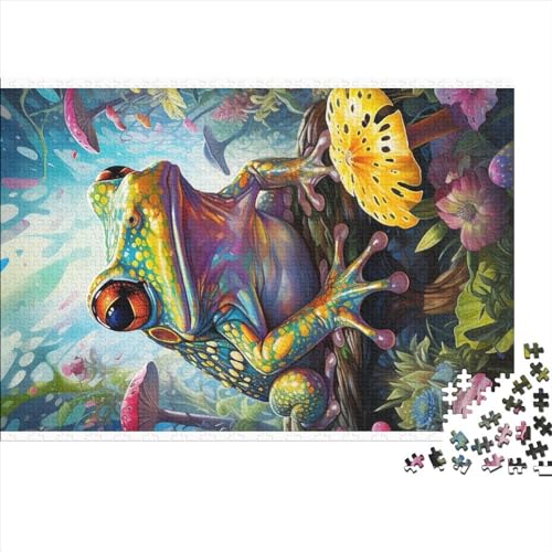 1000-teiliges Puzzle, Tierfrosch, für Erwachsene und Kinder, Holzpuzzle, Lernspielzeug, 1000 Teile (75 x 50 cm) von ZEBWAY