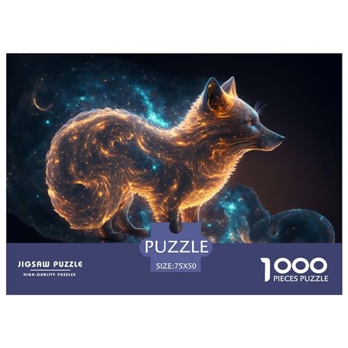 1000-teiliges Puzzle, Tierfuchs-Puzzles für Erwachsene, Holzpuzzle, Lernspiel für Erwachsene und Kinder, 1000 Teile (75 x 50 cm) von ZEBWAY
