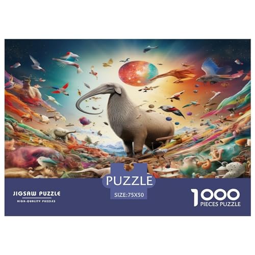 1000-teiliges Puzzle, Tierillustrationen, Puzzle für Erwachsene, Holzpuzzle, Lernspiel für Erwachsene und Kinder, 1000 Teile (75 x 50 cm) von ZEBWAY