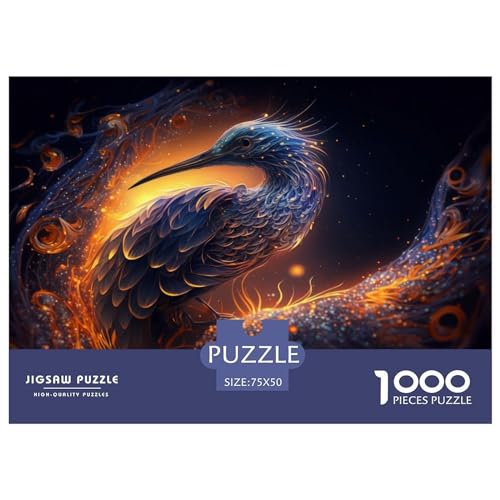 1000-teiliges Puzzle, Tierreiher-Puzzles für Erwachsene, Holzpuzzle, Lernspiel für Erwachsene und Kinder, 1000 Teile (75 x 50 cm) von ZEBWAY