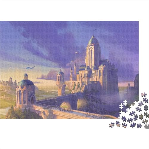 1000-teiliges Puzzle für Erwachsene, Fantasy-Schloss, Holzpuzzle, Familienunterhaltungsspielzeug, 1000 Teile (75 x 50 cm) von ZEBWAY