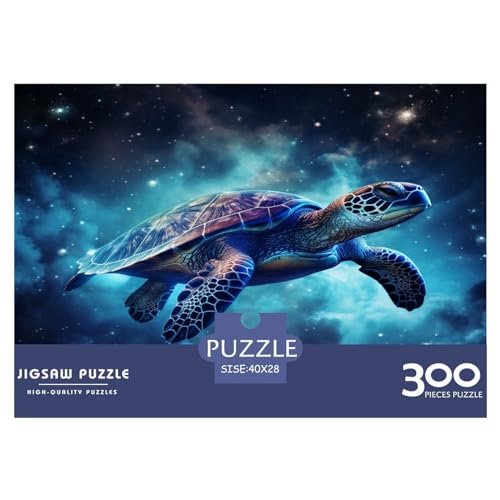 300 Stück Nachthimmel-Schildkröten-Puzzle für Erwachsene und Kinder, kreatives rechteckiges Puzzle, Holzpuzzle, lustiges Lernspielzeug, 300 Stück (40 x 28 cm) von ZEBWAY