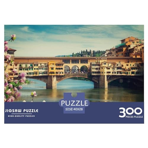 300 Teile Puzzle für Erwachsene, Alte Brücke, Puzzlesets für Familien, Holzpuzzles, Brain Challenge Puzzle, 300 Teile (40 x 28 cm) von ZEBWAY