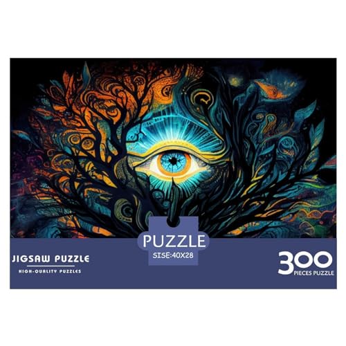 300 Teile Puzzles Erwachen des Dritten Auges Holzpuzzles Herausforderndes Spiel Quadratische Puzzles für Erwachsene und Kinder 300 Stück (40 x 28 cm) von ZEBWAY