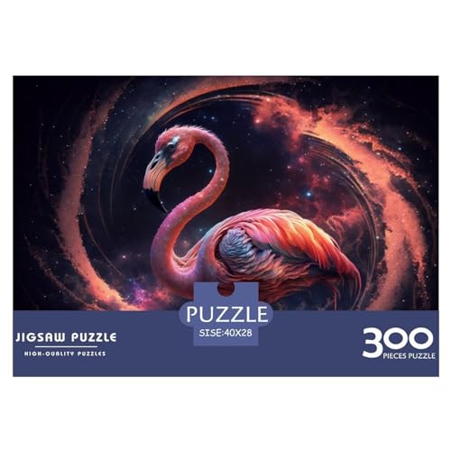300 Teile Puzzles Geistertier Flamingo Holzpuzzles Herausforderndes Spiel Quadratische Puzzles für Erwachsene und Kinder 300 Teile (40 x 28 cm) von ZEBWAY