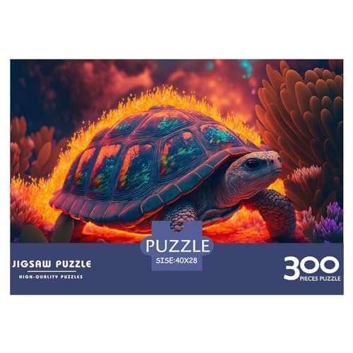 300 Teile kreative Puzzles, Schildkrötenfeuer-Geschenk-Puzzles, rechteckiges Puzzle-Spielzeug für Erwachsene, 300 Stück (40 x 28 cm) von ZEBWAY