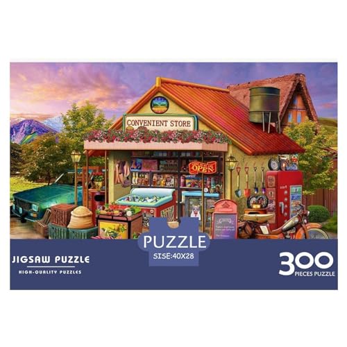 300-teiliges Puzzle für Erwachsene, Convenience-Store-Puzzlesets für Familien, Holzpuzzles, Brain Challenge-Puzzle, 300 Teile (40 x 28 cm) von ZEBWAY
