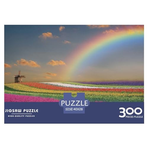 300-teiliges Puzzle für Erwachsene, Landschaft, Regenbogen, Holzpuzzle, Familienunterhaltungsspielzeug, 300 Teile (40 x 28 cm) von ZEBWAY