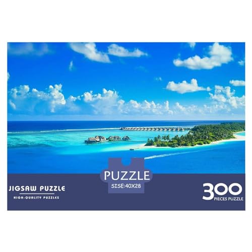 300-teiliges Puzzle für Erwachsene, Malediven, Meereslandschaft, Holzpuzzle, Familienunterhaltungsspielzeug, 300 Teile (40 x 28 cm) von ZEBWAY