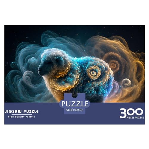 300-teiliges Puzzle mit Schafen für Erwachsene, kreatives rechteckiges Holzpuzzle, Geschenk für Freunde und Familie, 300 Teile (40 x 28 cm) von ZEBWAY