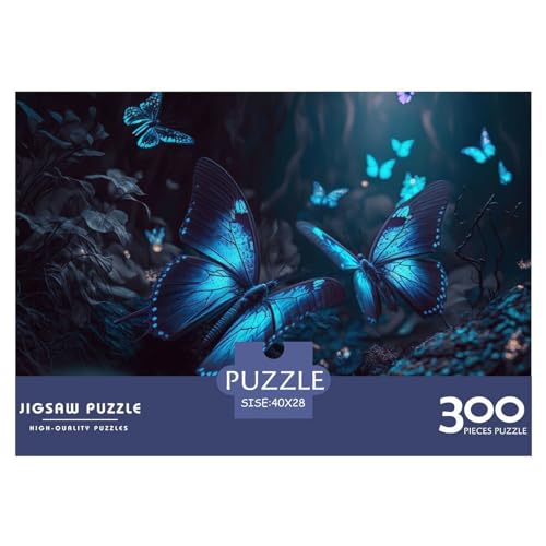 300-teiliges Puzzle mit Schmetterlingen für Erwachsene, kreatives rechteckiges Holzpuzzle, Geschenk für Freunde und Familie, 300 Teile (40 x 28 cm) von ZEBWAY
