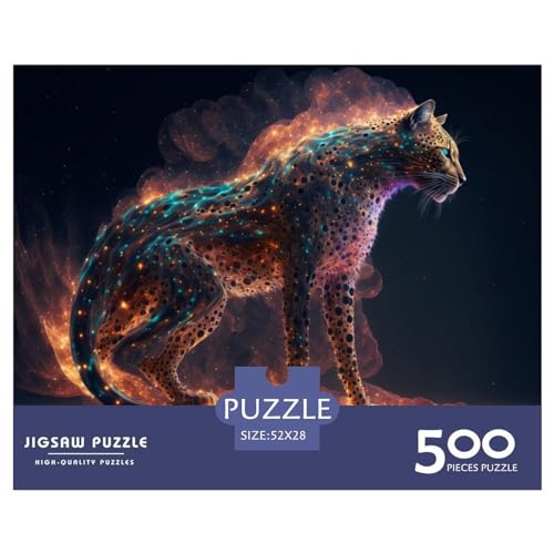 500 Teile Puzzles Jaguar Holzpuzzles Anspruchsvolles Spiel Quadratische Puzzles für Erwachsene und Kinder 500 Teile (52 x 38 cm) von ZEBWAY
