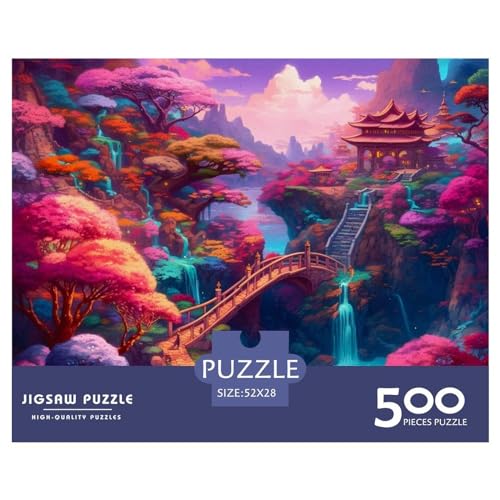 500 Teile Puzzles für Erwachsene Fantasy Japan Puzzlesets für Familien Holzpuzzles Brain Challenge Puzzle 500 Teile (52 x 38 cm) von ZEBWAY