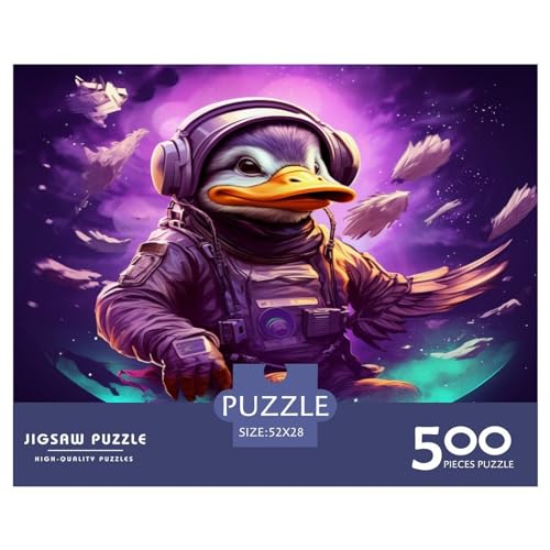 500-teiliges rechteckiges Puzzle für Erwachsene, Musik-Ente, kreatives Puzzle-Herausforderungsspielzeug, Puzzle für Erwachsene und Kinder, 500 Teile (52 x 38 cm) von ZEBWAY