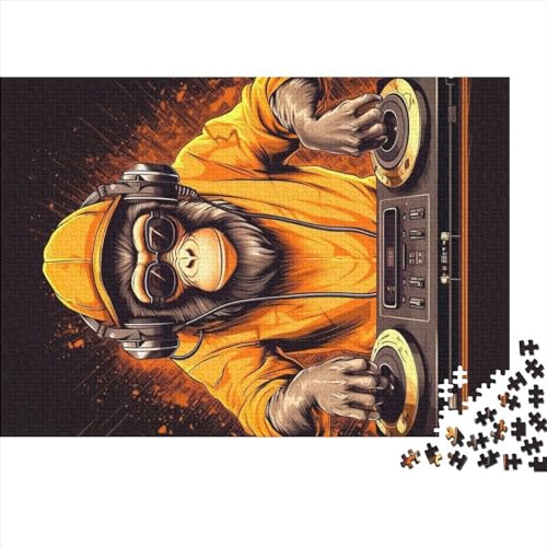 Affen-Dj-Musik-Puzzle, 1000 Teile, für Erwachsene, Puzzle, Lernspiele, 1000 Teile (75 x 50 cm) von ZEBWAY