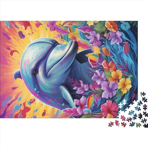 Art Dolphin Puzzles 1000 Teile für Erwachsene Puzzle Lernspiele 1000 Teile (75x50cm) von ZEBWAY