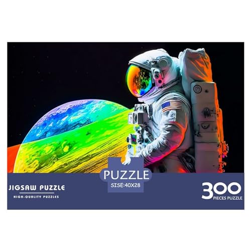 Astronauten-Puzzle, 300 Teile, kreatives rechteckiges großes Familienpuzzlespiel, Kunstwerk für Erwachsene, 300 Teile (40 x 28 cm) von ZEBWAY