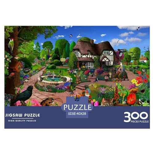 Cat Garden Gifts 300-teiliges Puzzle für Erwachsene – Holzpuzzles – Entspannungspuzzlespiele – Denksport-Puzzle 300 Teile (40 x 28 cm) von ZEBWAY