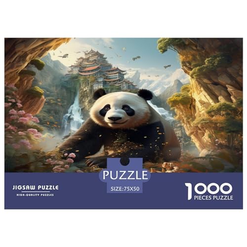 China Panda Puzzles 1000 Teile für Erwachsene Puzzles für Erwachsene 1000 Teile Puzzle Lernspiele 1000 Teile (75 x 50 cm) von ZEBWAY