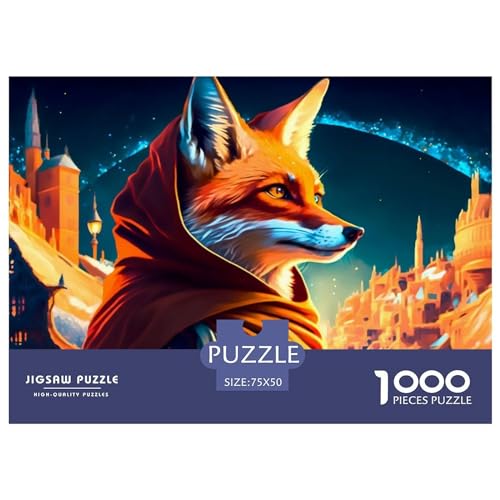 Creative Fox Gift Holzpuzzle mit 1000 Teilen für Erwachsene, rechteckiges Puzzle, Gehirnübungs-Herausforderungsspiel, 1000 Teile (75 x 50 cm) von ZEBWAY