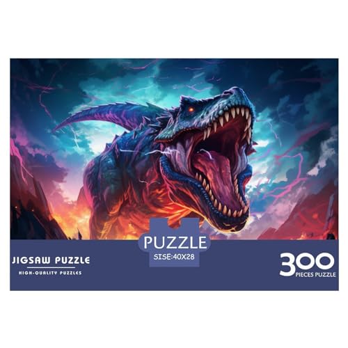 Dinosaurier-T-Rex-Puzzle, 300 Teile, Puzzle für Erwachsene, Intellektuelles Spiel, Puzzle-Spielzeug für Erwachsene und Kinder, 300 Teile (40 x 28 cm) von ZEBWAY