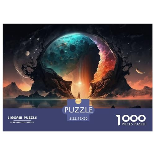 Fantasy Bunte Landschaft Holzpuzzle für Erwachsene 1000 Teile Puzzle Rechteckige Puzzle Geschenke für Erwachsene Spiel 1000 Stück (75 x 50 cm) von ZEBWAY