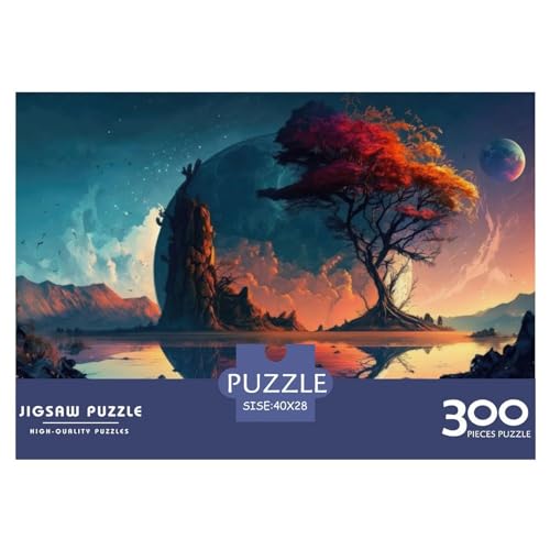 Fantasy-Landschaftspuzzle, 300 Teile, kreatives rechteckiges großes Familienpuzzlespiel, Kunstwerk für Erwachsene, 300 Teile (40 x 28 cm) von ZEBWAY
