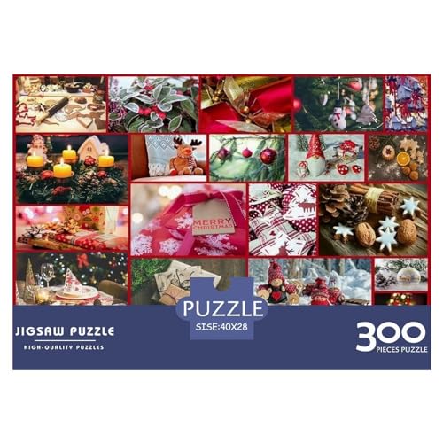 Frohe Weihnachten-Puzzles für Erwachsene, 300-teiliges Spielzeug, Familien-Puzzlespiele, Geburtstagsgeschenke, Puzzle für Jungen und Mädchen, 300 Teile (40 x 28 cm) von ZEBWAY