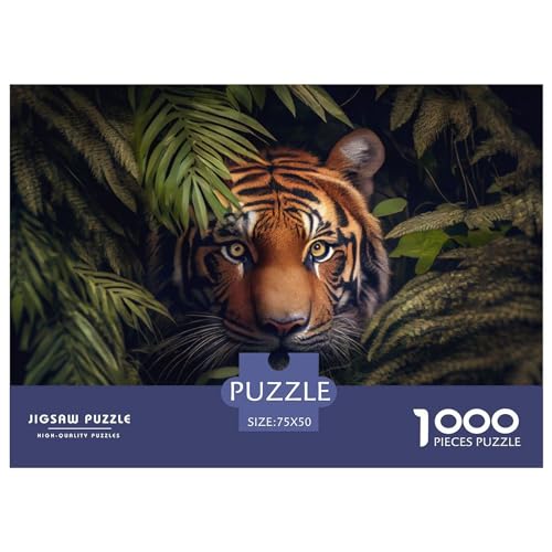King Tiger Gifts 1000-teiliges Puzzle für Erwachsene – Holzpuzzles – Entspannungspuzzlespiele – Denksport-Puzzle 1000 Teile (75 x 50 cm) von ZEBWAY