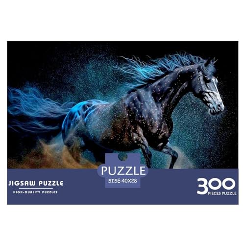 Pferd-Puzzle, 300 Teile, kreatives rechteckiges großes Familienpuzzlespiel, Kunstwerk für Erwachsene, 300 Teile (40 x 28 cm) von ZEBWAY
