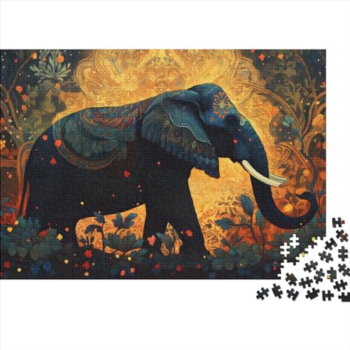 Puzzle 1000 Teile für Erwachsene Wilde Tiere Elefant Puzzle 1000 Teile für Erwachsene 1000 Teile (75 x 50 cm) von ZEBWAY