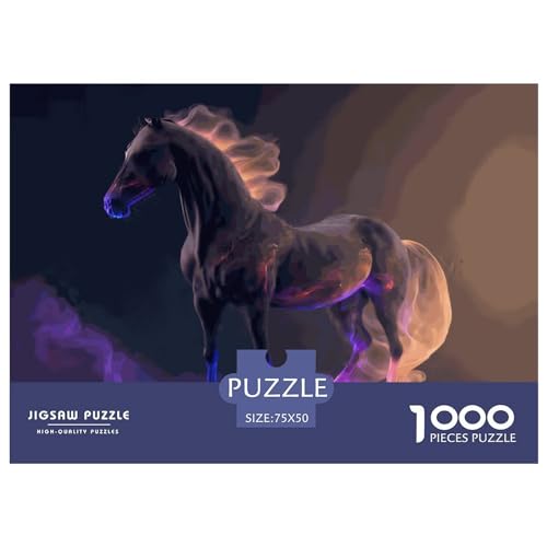 Puzzle für Erwachsene, 1000 Teile, Geistertier, Pferd, Puzzle, kreatives rechteckiges Puzzle, Dekomprimierungsspiel, 1000 Teile (75 x 50 cm) von ZEBWAY