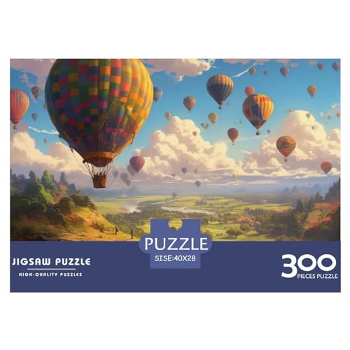 Puzzle für Erwachsene, 300 Teile, Heißluftballons, kreatives rechteckiges Puzzle, Dekompressionsspiel, 300 Teile (40 x 28 cm) von ZEBWAY