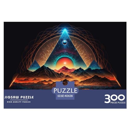 Puzzle für Erwachsene, 300 Teile, Neonberge, Landschaftspuzzle, kreatives rechteckiges Puzzle, Dekompressionsspiel, 300 Teile (40 x 28 cm) von ZEBWAY