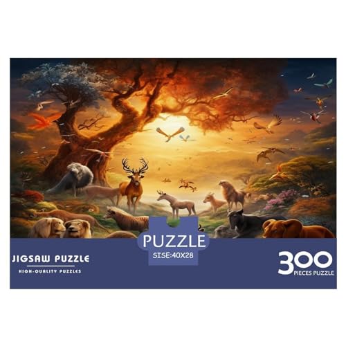 Puzzle für Erwachsene, 300 Teile, Tiere, Zoo, Puzzle, kreatives rechteckiges Puzzle, Dekompressionsspiel, 300 Teile (40 x 28 cm) von ZEBWAY