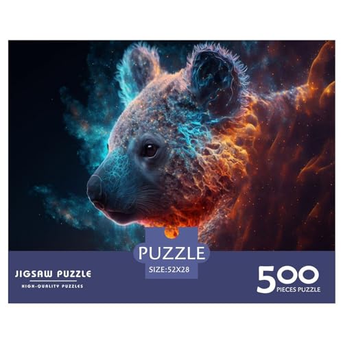 Puzzle für Erwachsene, 500 Teile, Koala-Puzzle, kreatives rechteckiges Puzzle, Dekomprimierungsspiel, 500 Teile (52 x 38 cm) von ZEBWAY