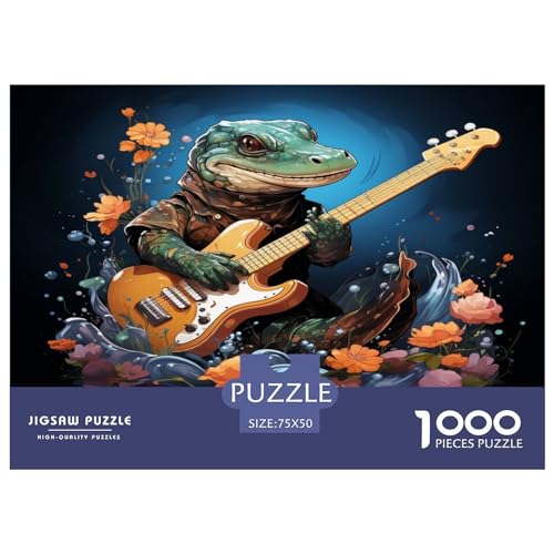 Puzzle für Erwachsene, Musik-Krokodil, 1000 Teile, Holzpuzzle für Kinder ab 12 Jahren, herausforderndes Spiel, 1000 Teile (75 x 50 cm) von ZEBWAY
