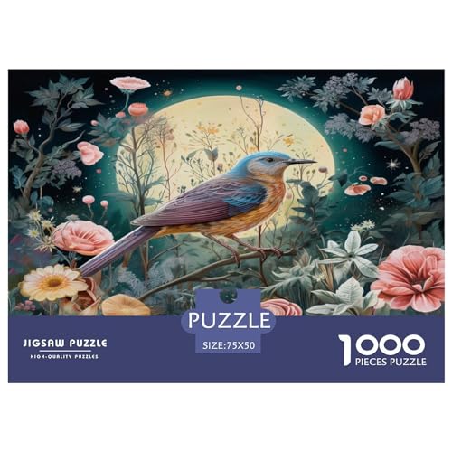 Puzzle für Kinder, Kunstvogel, 1000 Teile, Holzpuzzle für Erwachsene und Kinder, Herausforderungsfamilie, 1000 Teile (75 x 50 cm) von ZEBWAY