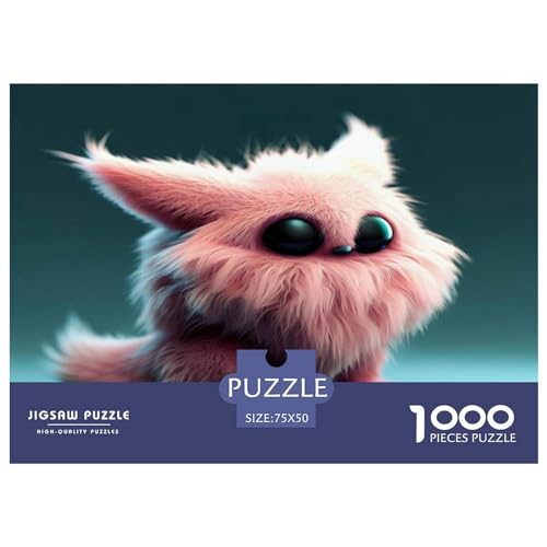 Puzzle für Kinder, süßes Haustier, 1000 Teile, Holzpuzzle für Erwachsene und Kinder, Herausforderungsfamilie, 1000 Teile (75 x 50 cm) von ZEBWAY